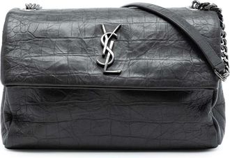Saint Laurent Pre-owned Cross Body Bags, female, Black, Size: ONE SIZE Pre-owned Leather Shoulder Bag