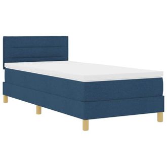 vidaXL Vidaxl - Cama Box Spring Con Colch&oacute;n Con Colch&oacute;n Azul 100 X 200 Cm Tela