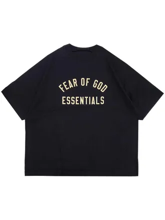 Fear of God Logo print t-shirt - men - Cotton - S - Black