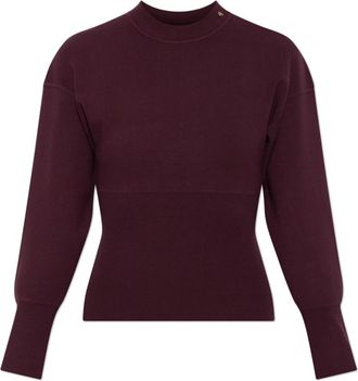 Anine Bing Imane Sweater - Dames - Ronde hals truien - Rood - S - Leer - Truien & Vesten
