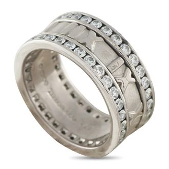 Tiffany & Co. Pre-Owned Tiffany Co. Atlas 18K White Gold 1.65ct Diamond Eternity Ring TI01 031126