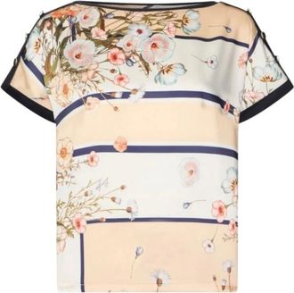 Liu Jo Printed Shoulder-Button T-shirt - female - Liu Jo - Blouses - Multicolor - XS - Blouses & Shirts
