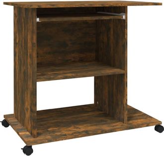 vidaXL Vidaxl - Escritorio De Madera Contrachapada Roble Ahumado 80x50x75 Cm