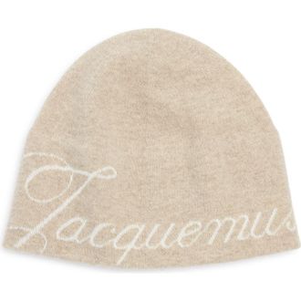 Jacquemus Le Bonnet Atelier Virgin Wool & Cashmere Beanie in Light Beige at Nordstrom
