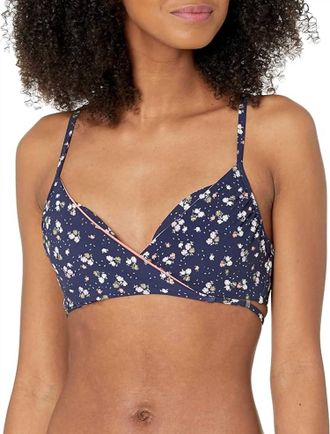 Seafolly Remix Wrap Front Booster Top In Indigo
