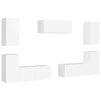 Berkfield Home 7 Piece TV Cabinet Set White Engineered Wood