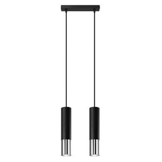 Sollux Lighting L&aacute;mpara de techo cromo negro acero alt. 90 cm