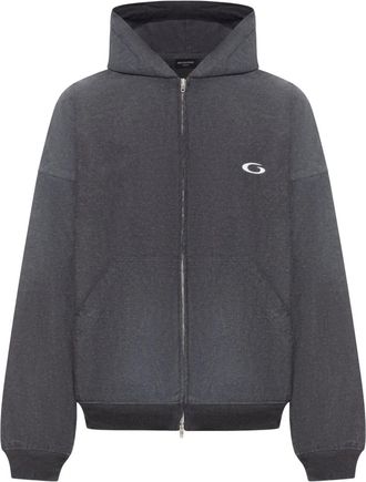 Balenciaga Felpa con ricamo logo - Grigio