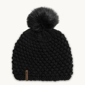 Turtle Fur Snowfall Pom Slouch Beanie in Black at Nordstrom