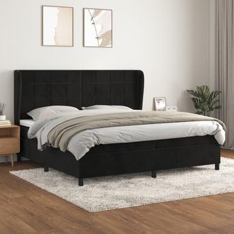 vidaXL Vidaxl - Cama Box Spring Con Colch&oacute;n Terciopelo Negro 200x200 Cm