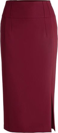 HUGO BOSS Womens Vizena Midi Pencil Skirt in Dark Red - Size 10 UK