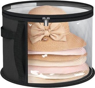 No Brand Caja Para Sombreros De Una Pieza Con Tapa, Caja Redonda Para Guardar Sombreros, Bolsa De Almacenamiento De Viaje, Ligera Y Transpirable Para El Hogar 