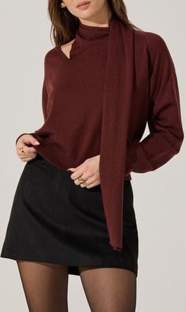 ASTR the Label Silvana Scarf Sweater in Wine Brown at Nordstrom Rack, Size Large