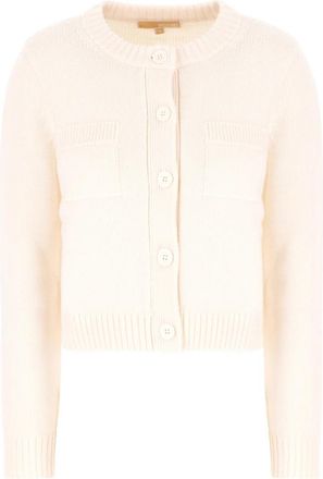 Michael Kors Wollen Cardigan - Dames - Vesten - Beige - L - Wol - Truien & Vesten