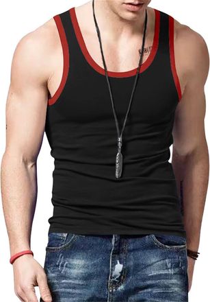 Generic Men Slim Fit Running Muscle Tank Top - Sleeveless String Undershirt Moisture Wicking Fitness Athletic Tank Top Training Bodybuilding Vests Stretch Mus
