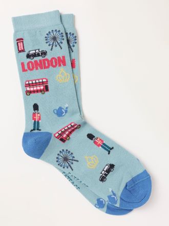 Fat Face FatFace London Socks in Green Haze