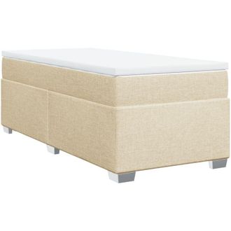 vidaXL Cama Box Spring Con Colch&oacute;n Tela Color Crema 80x200 Cm Vidaxl