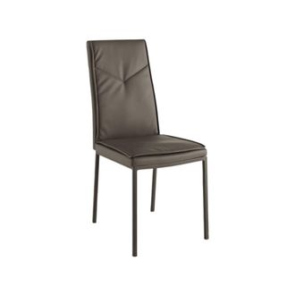 MondoViro Conjunto de 2 sillas efecto piel marr&oacute;n, 42x60 cm, 100 cm de alto
