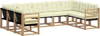 vidaXL Conjunto De Sof&aacute;s De Exterior 9 Uds. Blanco Y Crema Vidaxl