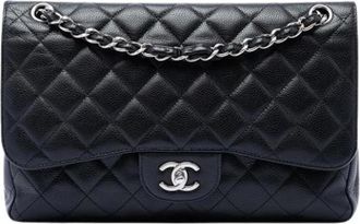 Chanel Pre-owned Quilted Caviar Leather Shoulder Bag - Dames - Vintage Schoudertas - Zwart - ONE Size - Leer - Vintage
