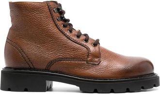 Casadei Bruine leren enkellaarsjes - Heren - Veterlaarzen - Bruin - 44 EU - Leer - Schoenen