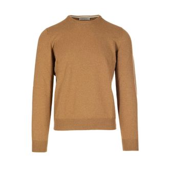Gran Sasso Round-neck Knitwear, male, Brown, Size: 3XL Round-neck Knit