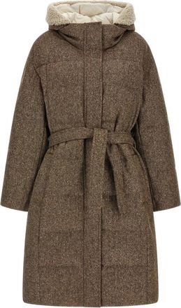 Brunello Cucinelli Donsjas - Dames - Dons jassen - Bruin - S - Wol - Jassen