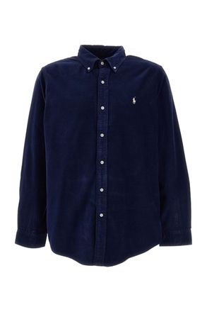 Polo Ralph Lauren Blue Custom-Fit Cotton Corduroy Shirt