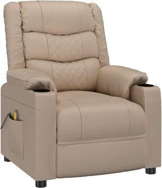 vidaXL Sillón reclinable de cuero sintético color capuchino Vidaxl