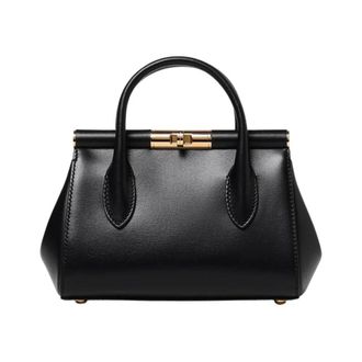 Dolce & Gabbana Tassen, Dames, Zwart, ONE Size, Leer, Zwarte Zwarte Handtas met Handvat