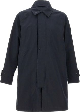 Stone Island Cappotto in cotone biologico con colletto a camicia - Blu