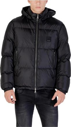 A|X Armani Exchange Jack met capuchon en ritssluiting met voorzakken - Heren - Winterjassen - Zwart - XS - Jassen