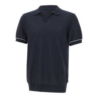HUGO BOSS Heren, Tops, Blauw, Maat: 2XL Katoen