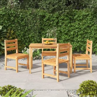 vidaXL Juego De Comedor Para Jard&iacute;n 5 Piezas Madera Maciza De Teca Vidaxl