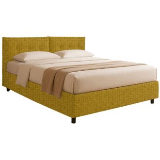 Dmora Letto Singolo Truro, Sfoderabile, Contenitore Made in Italy, Giallo Ocra