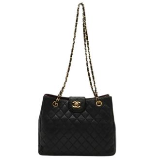 Chanel Pre-owned Matelasse Lamslederen Schoudertas - Dames - Pre-owned - Zwart - Maat: ONE Size Leer
