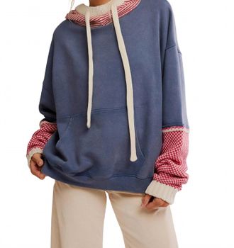 Free People Womens Snug Bonnet Sweatshirt In Blue