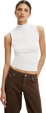 Cotton On Womens Mock Neck Tank in White at Nordstrom, Size Xxx-Small