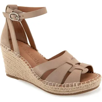 Gentle Souls Espadrille Wedge Sandal in Mushroom Nubuck at Nordstrom, Size 9.5