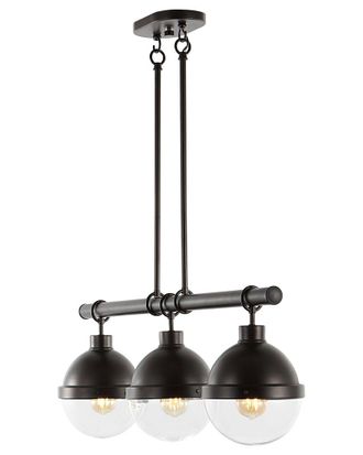 Jonathan Y Designs Jonathan Y Caleb 33In 3-Light Industrial Farmhouse Iron/Glass Linear Led Pendant