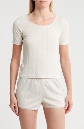 Danskin Pointelle Stripe Pajamas in Dune Dust at Nordstrom Rack, Size Large