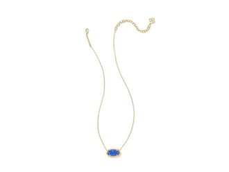 Kendra Scott Elisa Pendant Womens Necklace Womens Necklace Gold Indigo Kyocera Opal, Brass