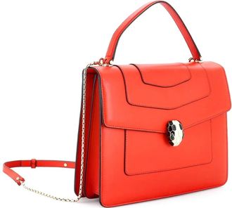 Bulgari Serpenti Forever Top Handle Bag Leather Medium satchel - Rood