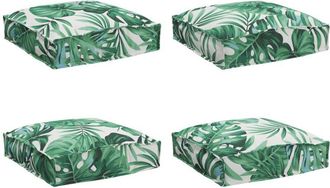 vidaXL Coj&iacute;n De Pal&eacute; Para Asiento Floral 4 Pcs Estampado De Hojas Vidaxl