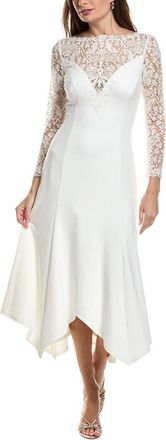 Tadashi Shoji Lace Sleeve Midi Dress