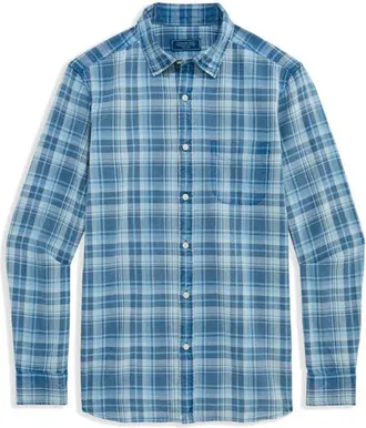 Vineyard Vines Seafarer Plaid Slub Button-Down Shirt in Moonshine at Nordstrom, Size Xx-Large