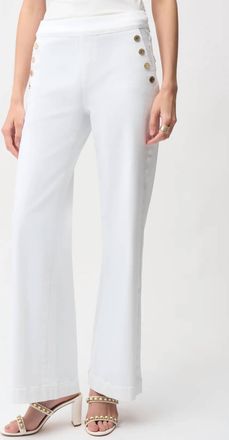 Joseph Ribkoff Wide Leg Pull On Jeans In White
