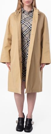 Burberry Single-Breasted Straight Hem Wool Coat, Brand Size 8 ( US Size 6 )