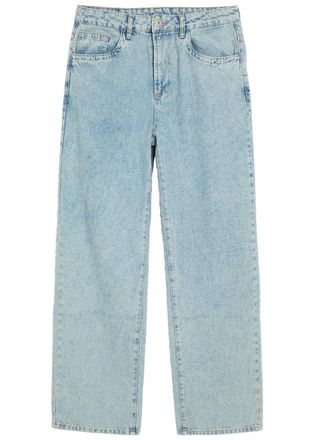Mki Miyuki Zoku Twisted Weave Textured Wide-leg Jeans - Blue - XL