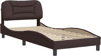 vidaXL Vidaxl - Estructura De Cama Sin Colch&oacute;n Tela Marr&oacute;n Oscuro 90x200 Cm
